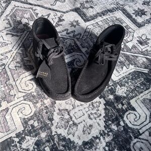 NWT Clarks Black Suede Chukka Boots